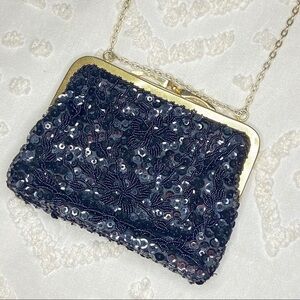 Beaded black fancy handbag